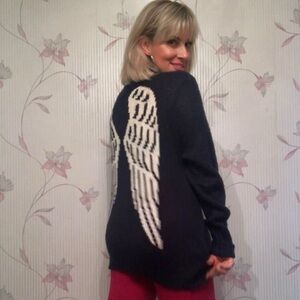 Navy Angel Turtleneck Sweater